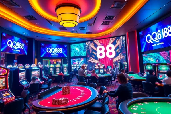 Experience thrilling gameplay at QQ88, where players enjoy exciting cards and vibrant slot machines.